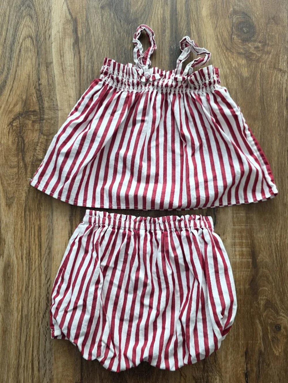Ralph Lauren Baby Girls Striped Cotton Poplin Top and Bloomer Set Size 12M